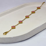 Mini Pink Clover Bracelet - Adorn-iq