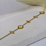 Mini Snow White Clover Chain Bracelet - Adorn-iq