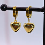 Minimal Heart Drop Bali Earrings - Adorn-iq