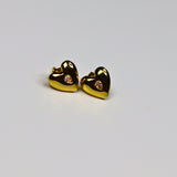 Minimal Stone Heart Earrings - Adorn-iq