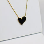Modern Heart Necklace Black