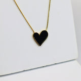 Modern Heart Necklace Black