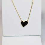 Modern Heart Necklace Black