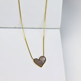 Modern Heart Necklace white