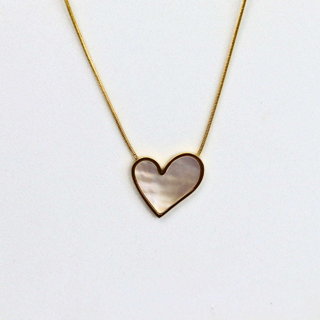 Modern Heart Necklace white