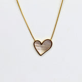 Modern Heart Necklace white