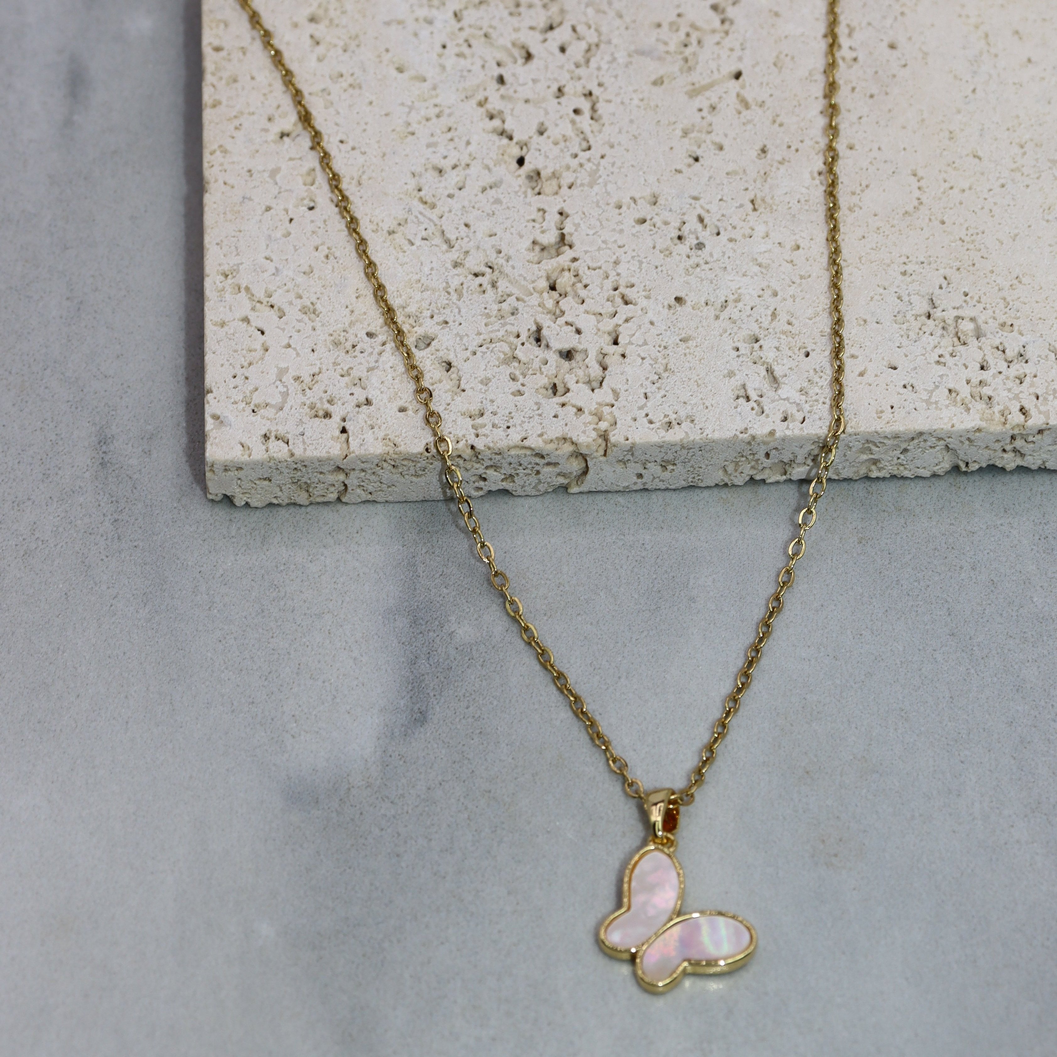 Mother pearl Butterfly Necklace - Adorn-iq