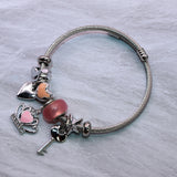 Pink Heart Charm Bracelet - Adorn-iq