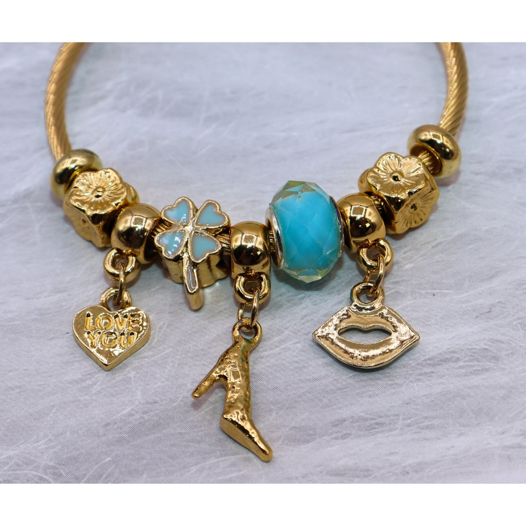Quirky Turquoise Charm Bracelet - Adorn-iq