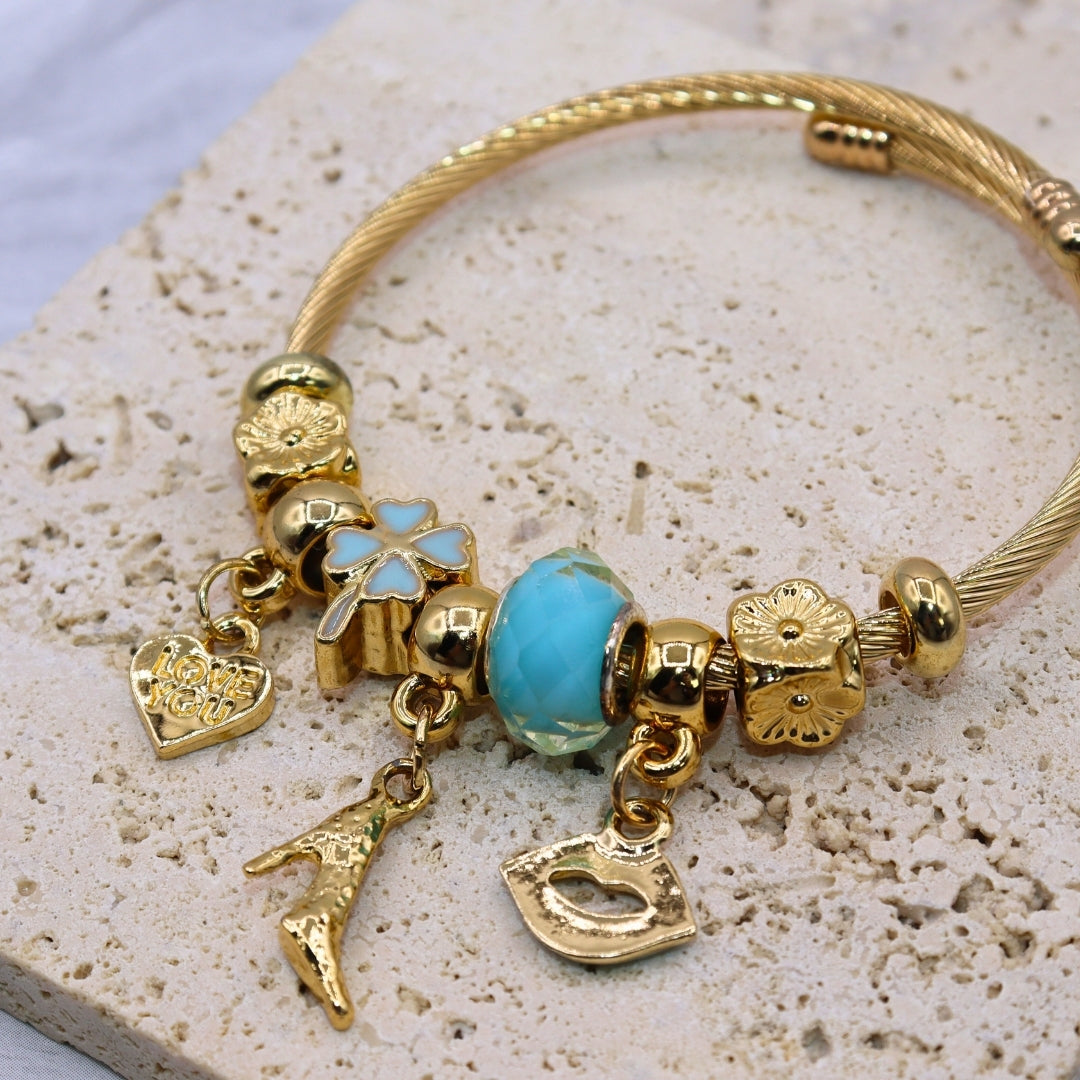 Quirky Turquoise Charm Bracelet - Adorn-iq