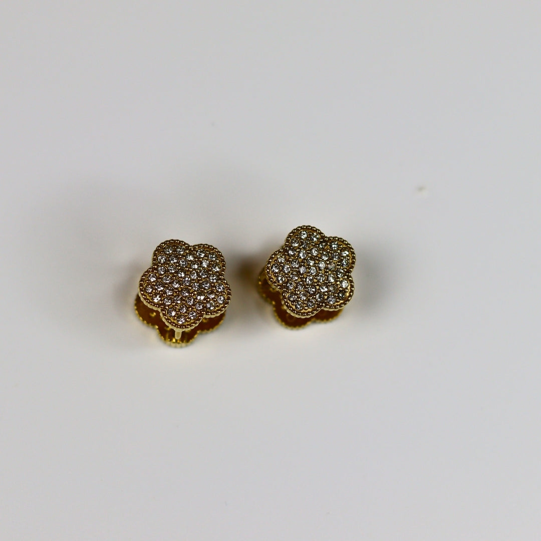 Reversible Gold Clover Earrings - Adorn-iq
