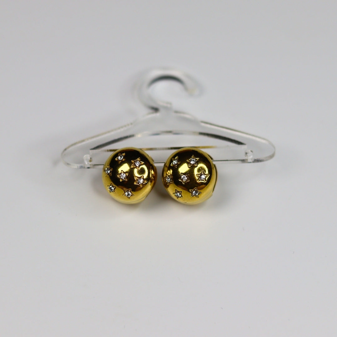 Star Glazed Ball Earrings - Adorn-iq
