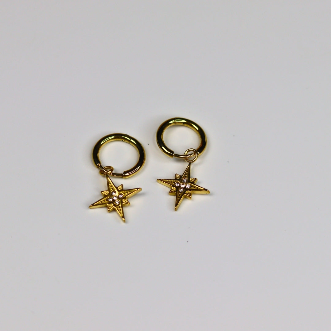 Star Spark Hoops - Adorn-iq