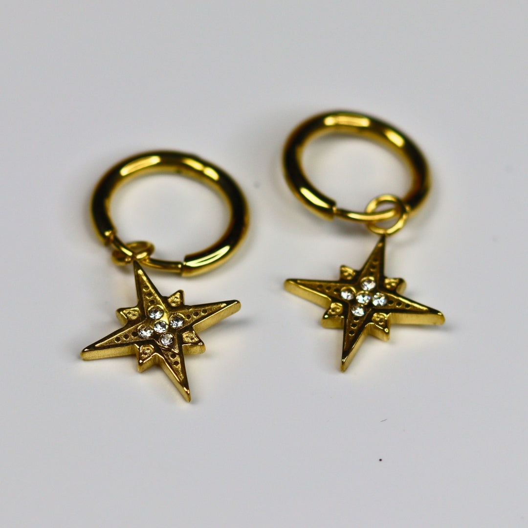 Star Spark Hoops - Adorn-iq