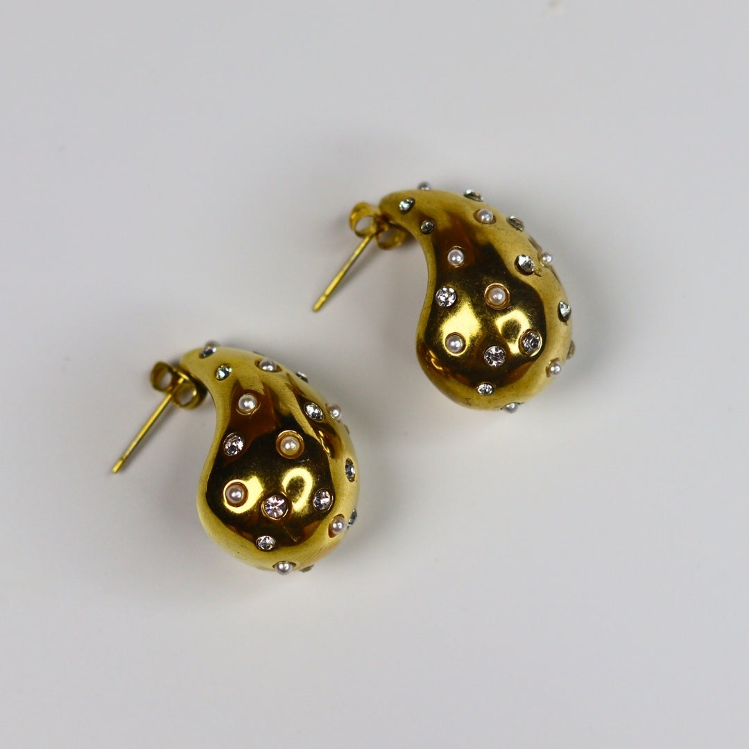 Studded Glazed Drop Earrings - Adorn-iq