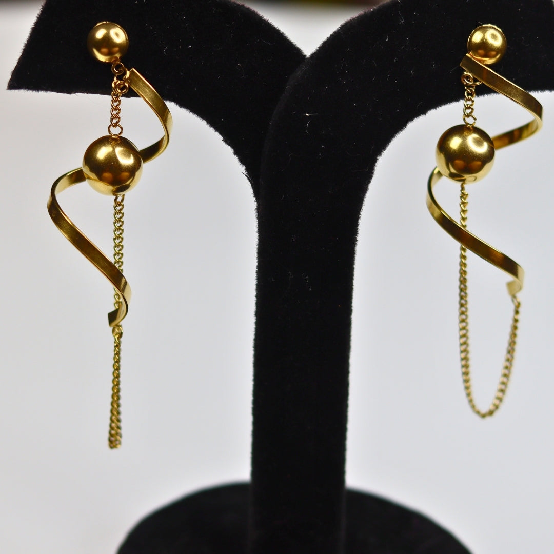 Swirl Ball Earrings - Adorn-iq