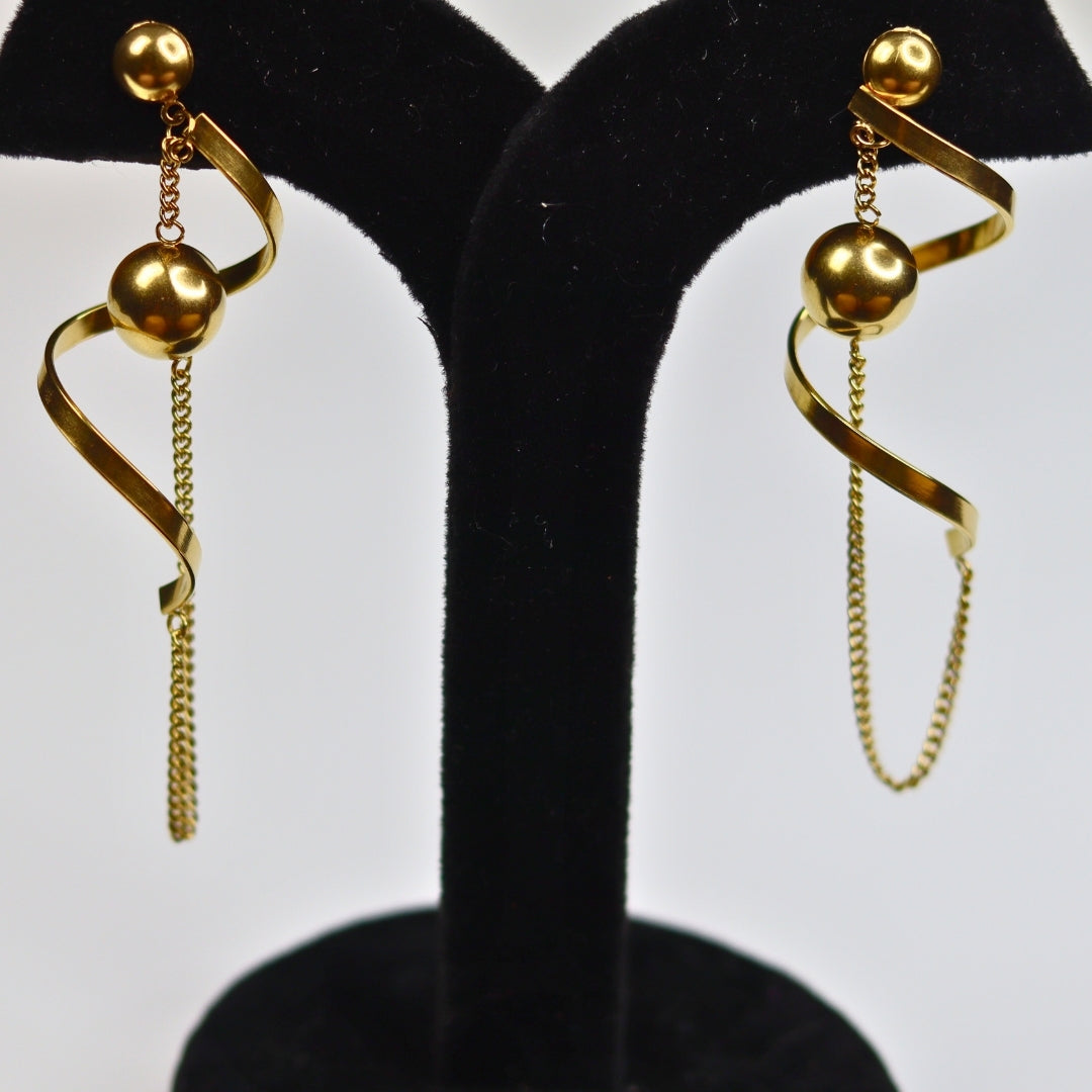 Swirl Ball Earrings - Adorn-iq