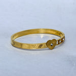 Vintage Heart Pattern Bangle Bracelet - Adorn-iq