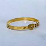 Vintage Heart Pattern Bangle Bracelet - Adorn-iq