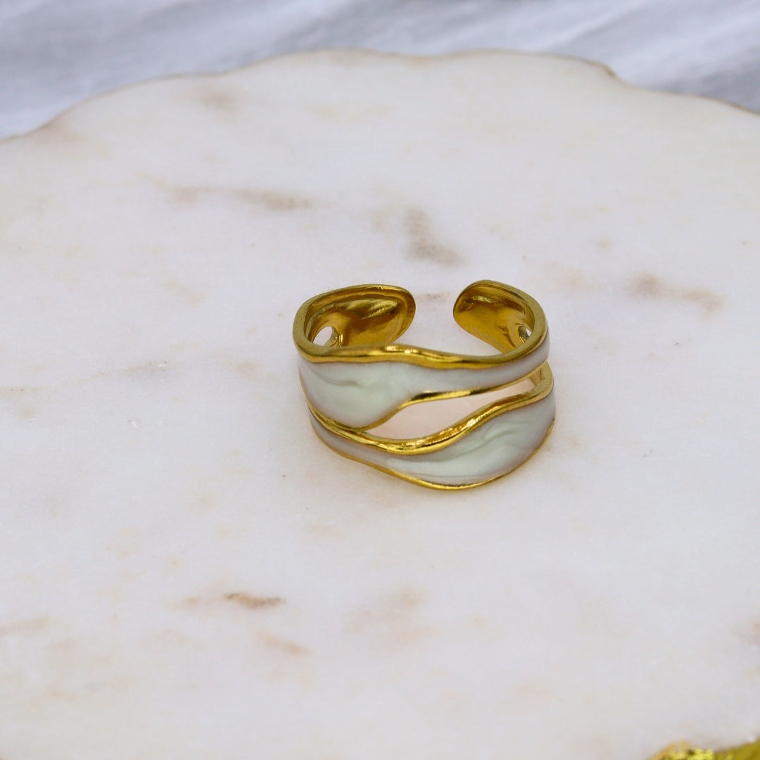 White Wave Ring - Adorn-iq